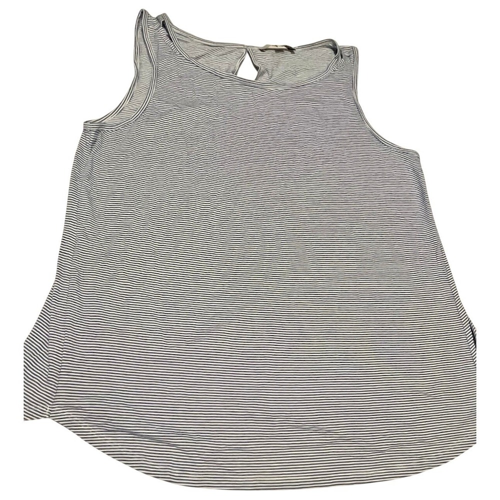 Loft Plus tank, blue &‎ white stripe with cutouts, sleeveless size 16/18 NWOT